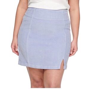 SO Juniors plus size front slit mini skirt, blue, NWT in package